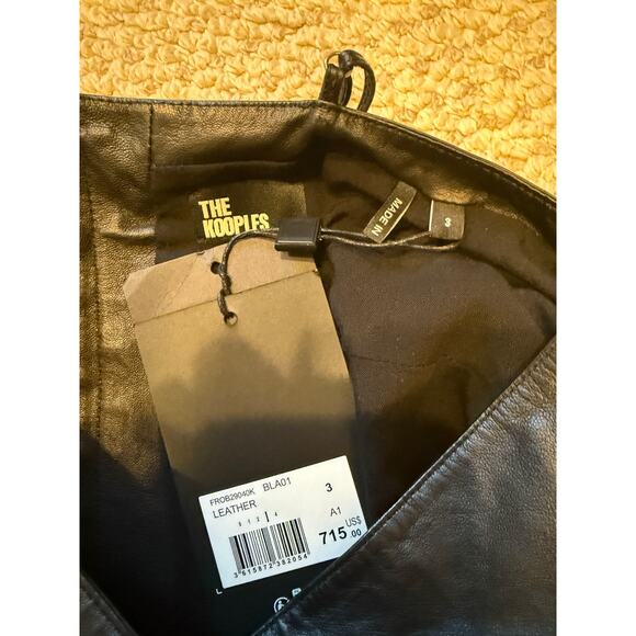The Kooples Black Leather Slip Dress Size 3‎ EU - Picture 5 of 5